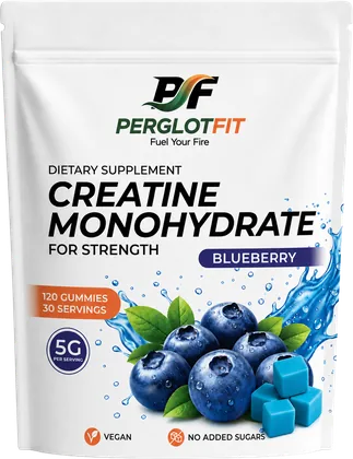 PerglotFit Creatine Monohydrate pouch, Blueberry gummies