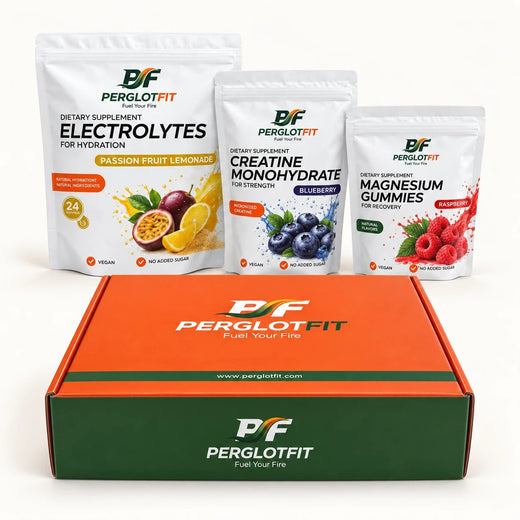 PerglotFit box with creatine, electrolytes and magnesium pouches